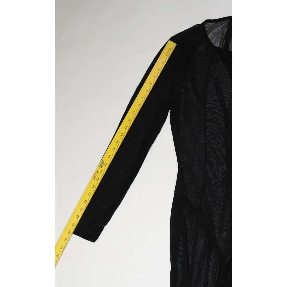 PRETTYLITTLETHING Catsuit Womens 16 Plus Black Sheer Animal Print Long Sleeve - Picture 3 of 10